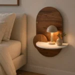 Table de Chevet Suspendue Noyer Oval