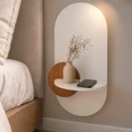 Table de Chevet Suspendue Blanche Oval