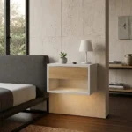 Table de Chevet Suspendue Lumineuse, Blanche